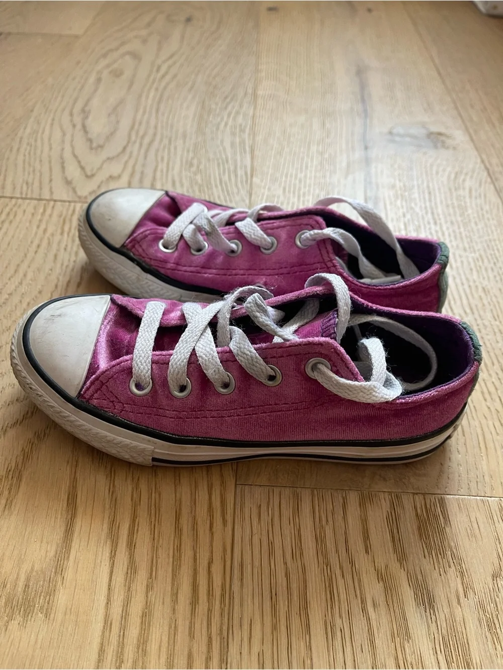 Converse Kids Magenta Canvas Lace-Up Sneakers